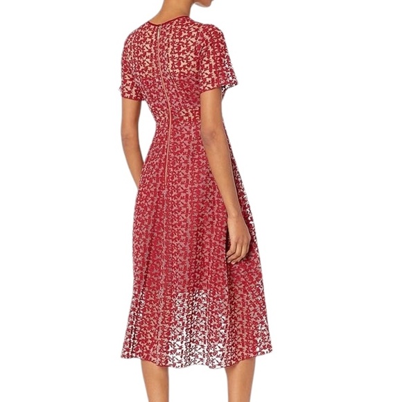 NWT Erin Erin Fetherston Women's Nora Short Sleeve Lace Illusion Dress - Picture 2 of 11